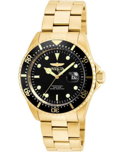 Invicta Men's 22062 Pro Diver Quartz 3 Hand Black Dial Watch