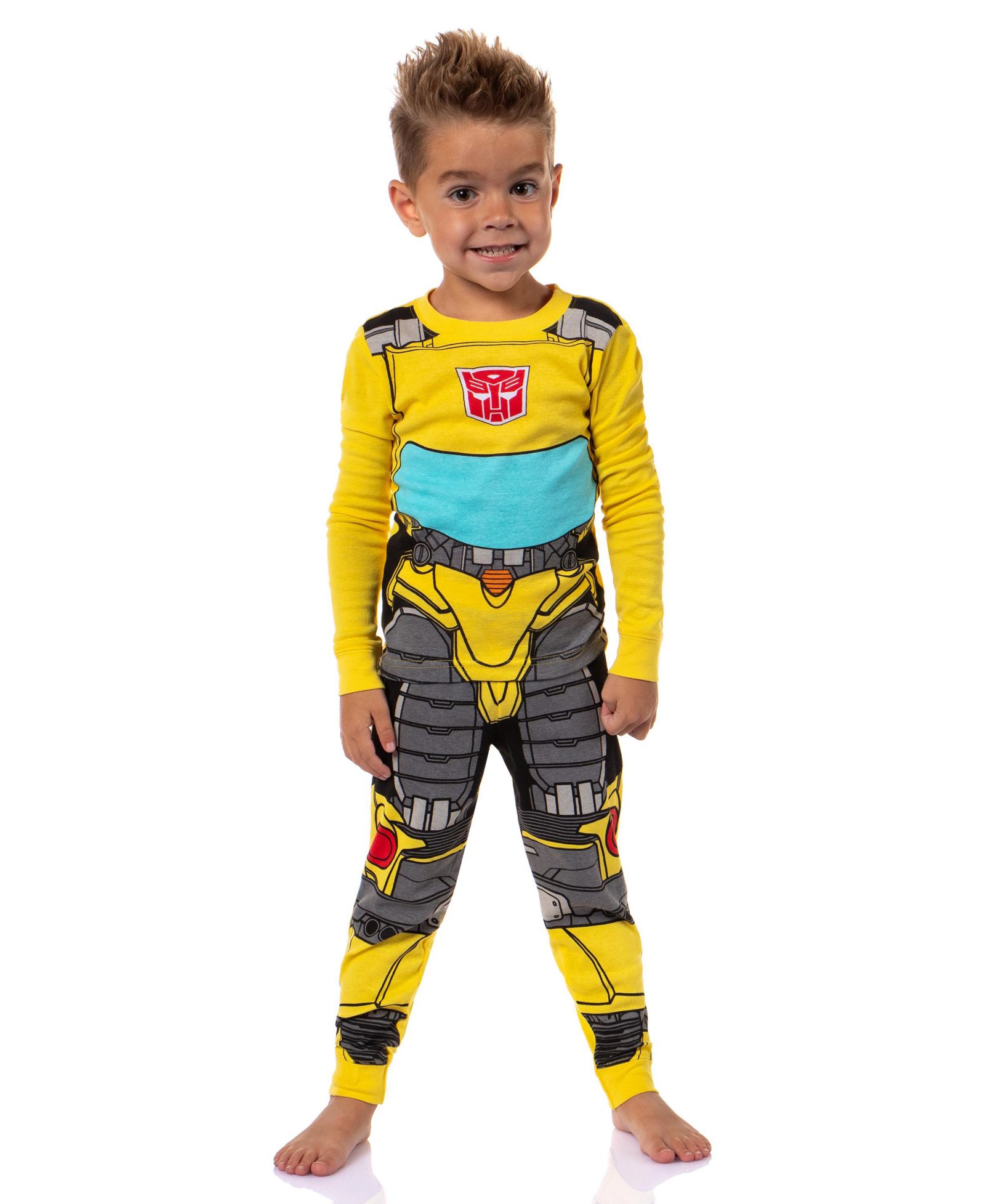Детский пижамный комплект Transformers Bumblebee из 2 предметов, облегающий, с длинным рукавом