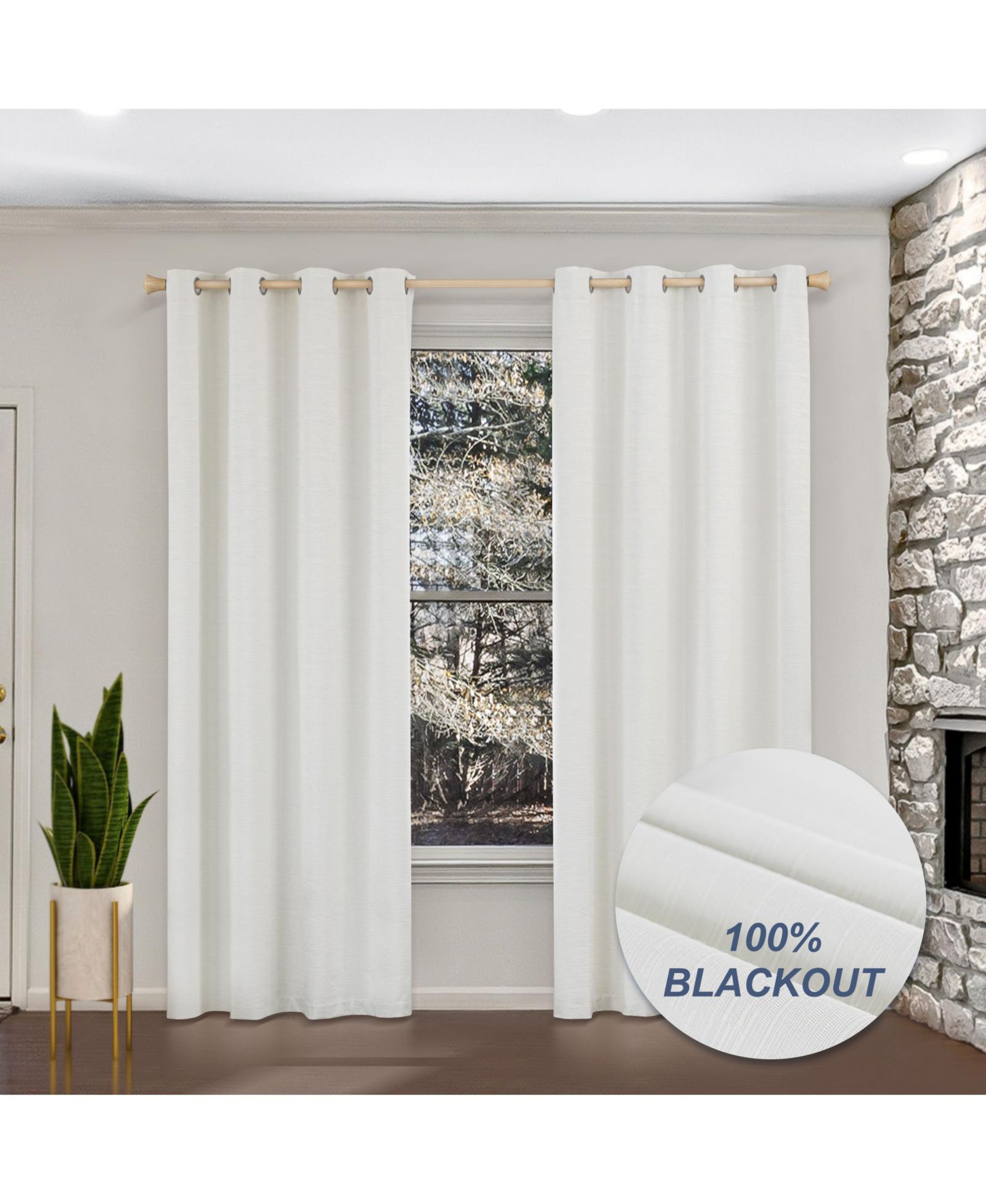 Шторы Awesome Home 100% Blackout Cotton Blend Thermal Grommet, 2 Panels
