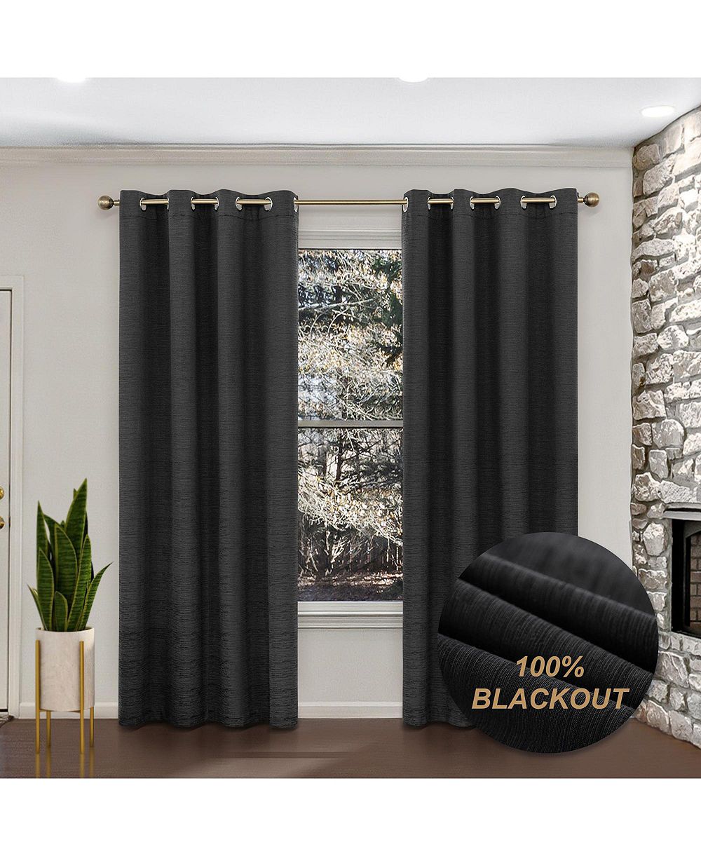 Шторы Awesome Home 100% Blackout Cotton Blend Thermal Grommet, 2 панели