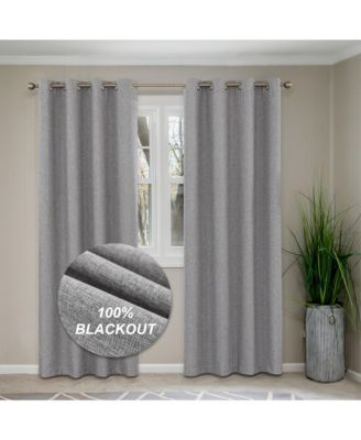 Шторы Awesome Home 100% Blackout из льняной текстуры с люверсами