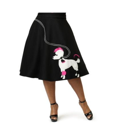 Unique Vintage Plus Size High Waist Soda Shop Swing Skirt