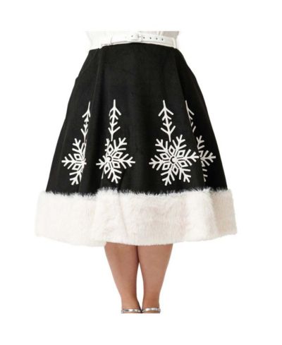 Unique Vintage Plus Size High Waist Soda Shop Swing Skirt
