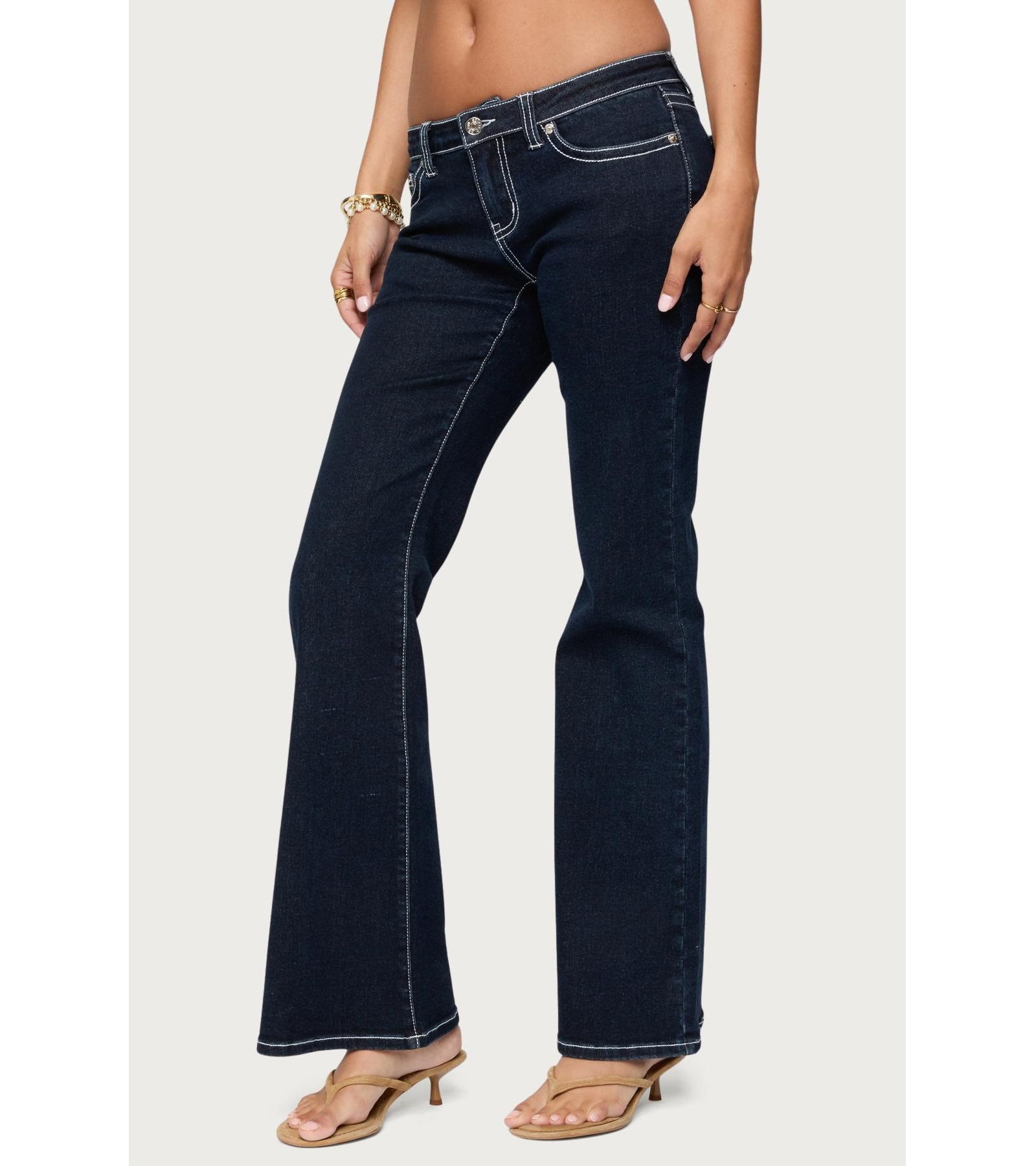 Джинсы Plus Size Edikted Louis Contrast Low Rise