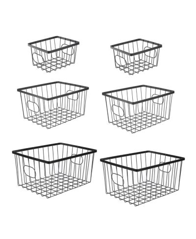 Happimess Camden Vintage Industrial Handmade Set of 6 Wire Metal Nesting Storage Baskets