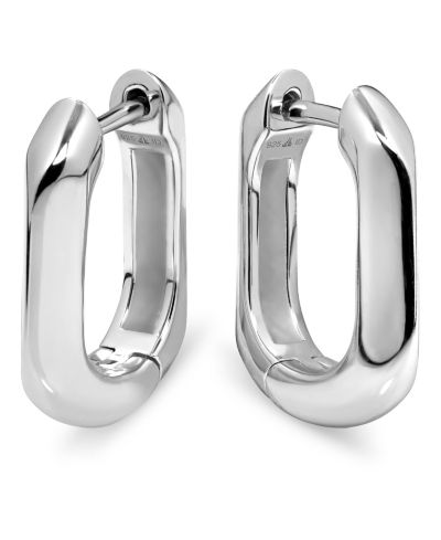 Серьги-кольца Devata Beveled Hoop в серебре