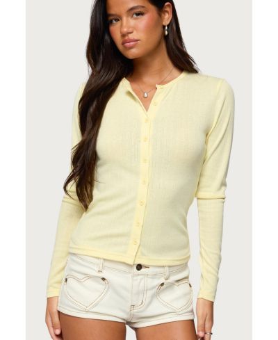 Женский топ Edikted Maeva Button Up Pointelle