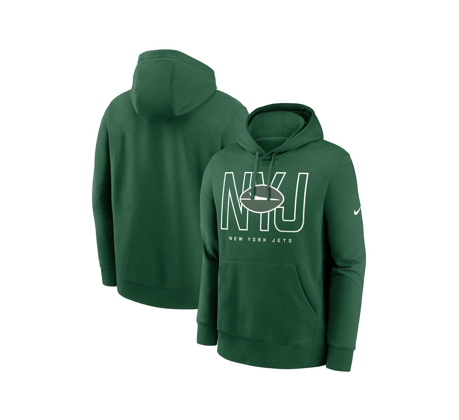 Мужской худи Nike Green New York Jets Busted Play Club Fleece Pullover