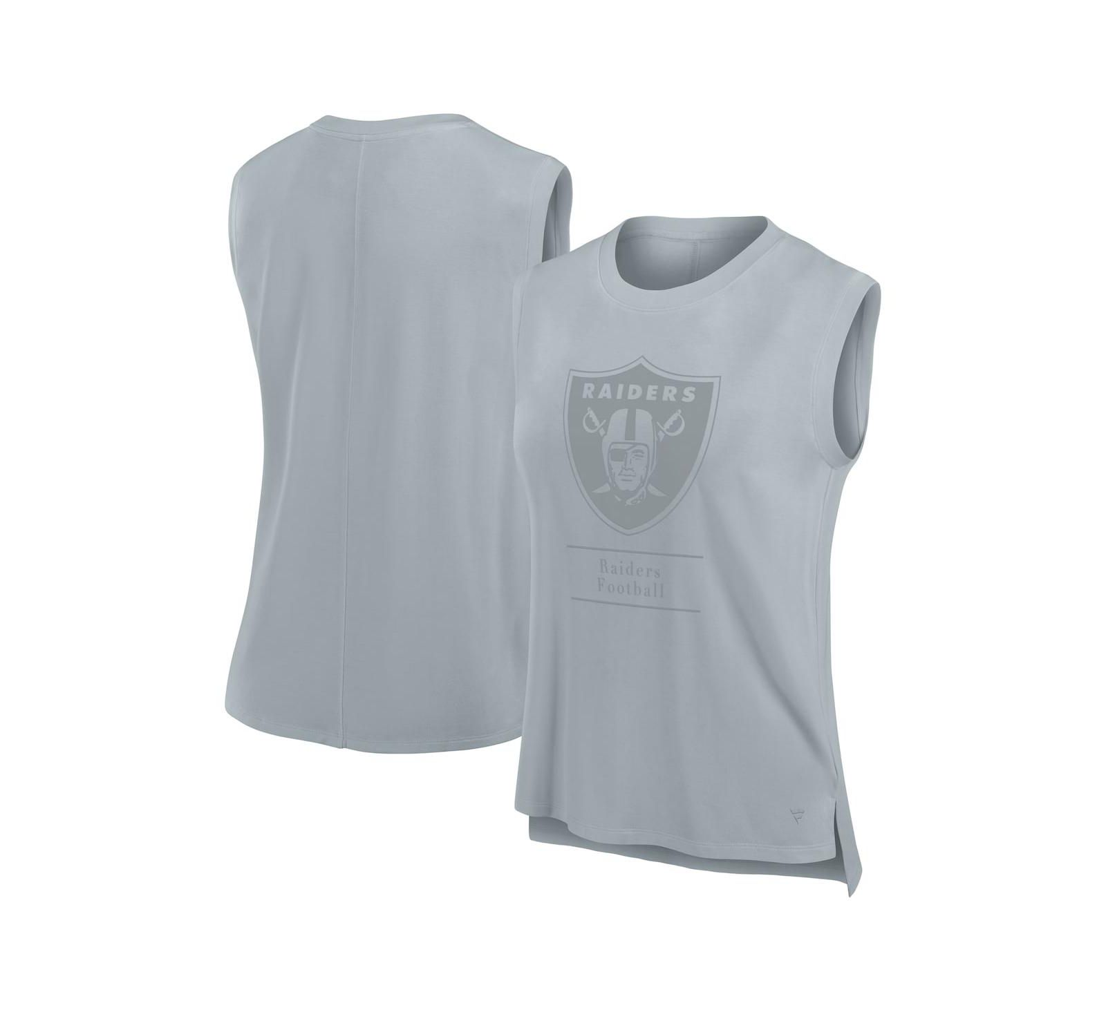 Женский майка Fanatics Gray Las Vegas Raiders Studio Embrace