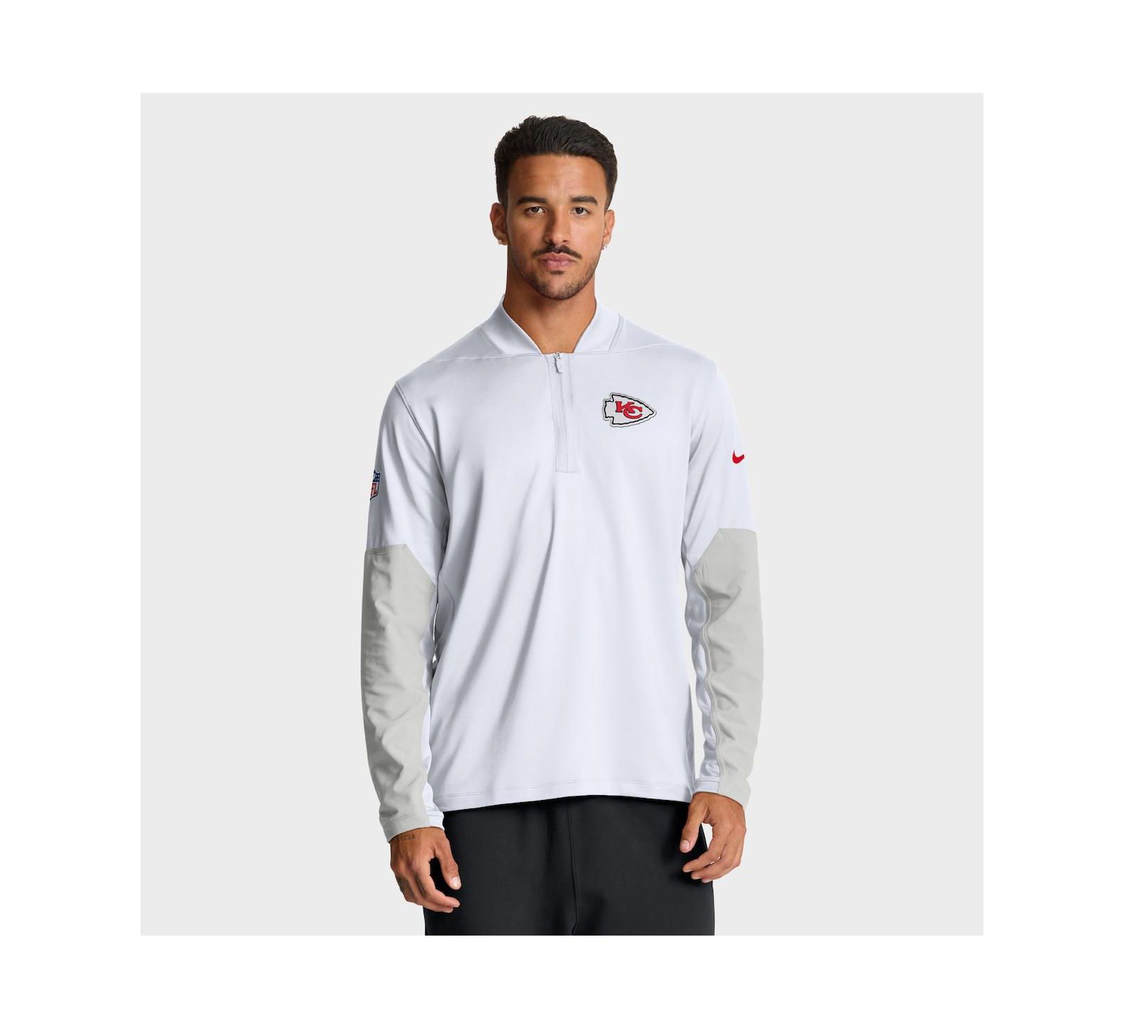 Мужской джемпер Nike White Kansas City Chiefs Sideline Feel The Pressure Half-Zip