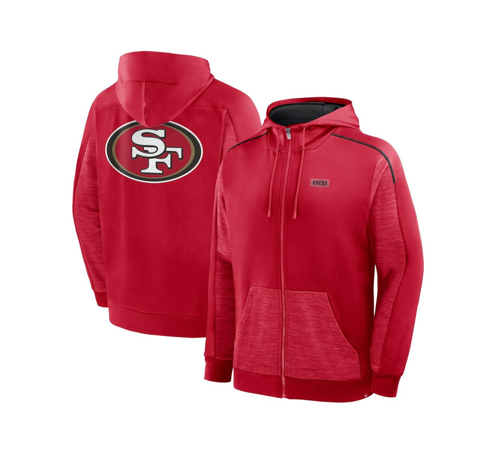 Мужское худи Fanatics Scarlet San Francisco 49ers Checkdown Pass Full-Zip