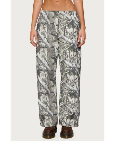 Женские брюки Edikted Camo Straight Leg