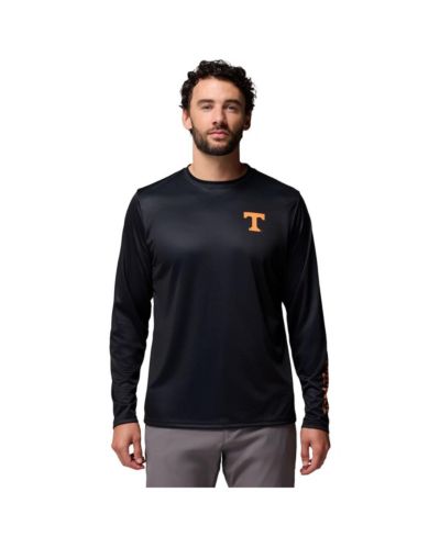 Мужская футболка Columbia Black Tennessee Volunteers PHG Terminal Shot 3-Hit Long Sleeve