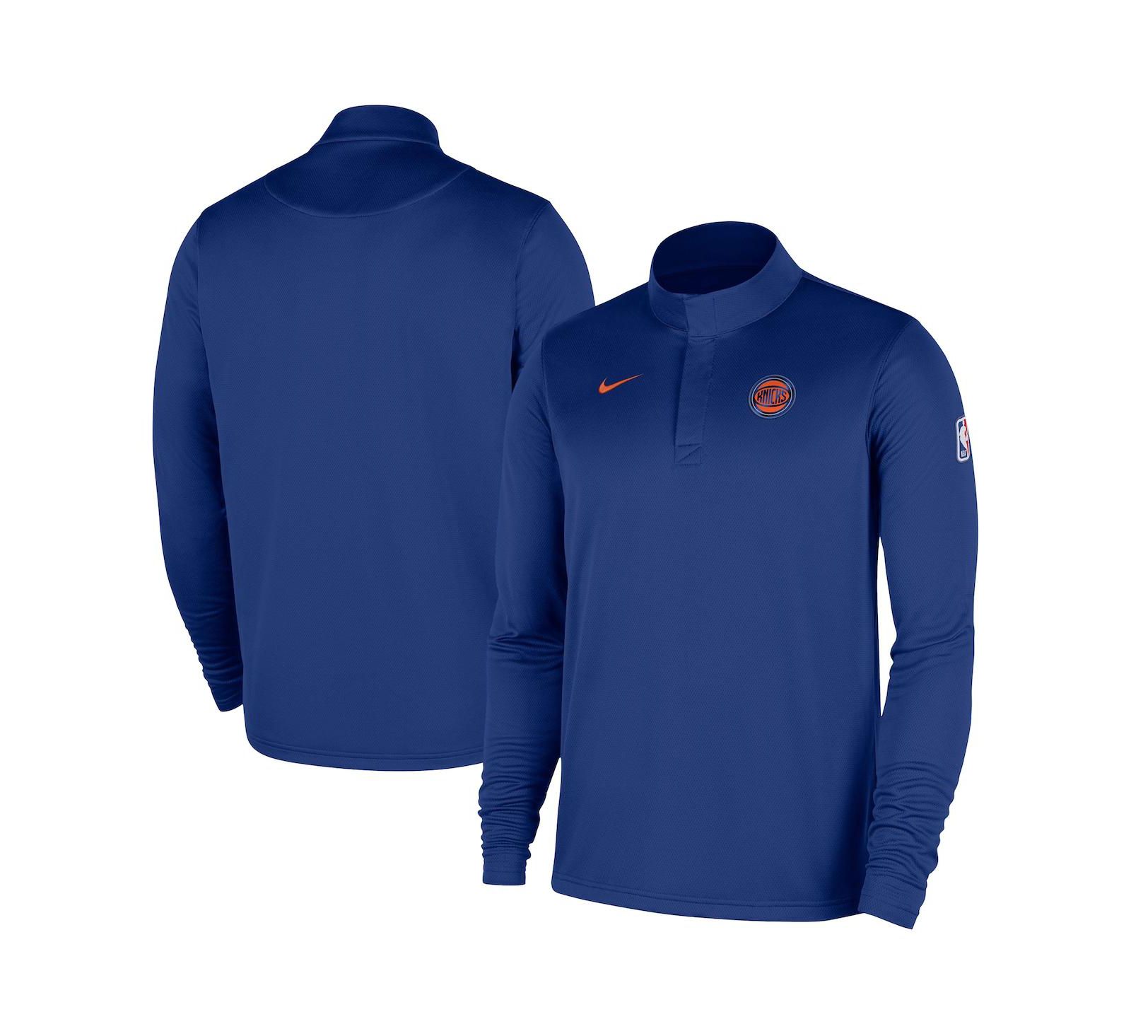 Nike Men's Blue New York Knicks 2025/26 Authentic Coaches Quarter-Zip Pullover Jacket