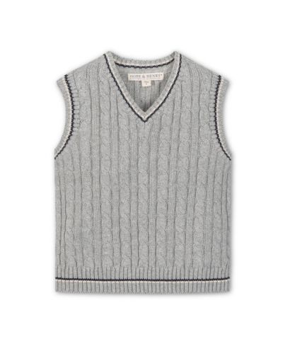 Hope & Henry Hope and Henry Little and Big Boys' Organic V-Neck Cable Sweater Vest