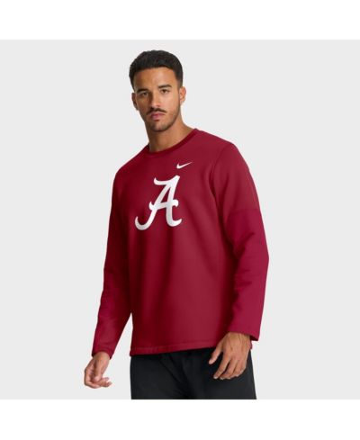 Мужская футболка Nike Alabama Crimson Tide 2025 Sideline Coach Performance Long Sleeve Crimson