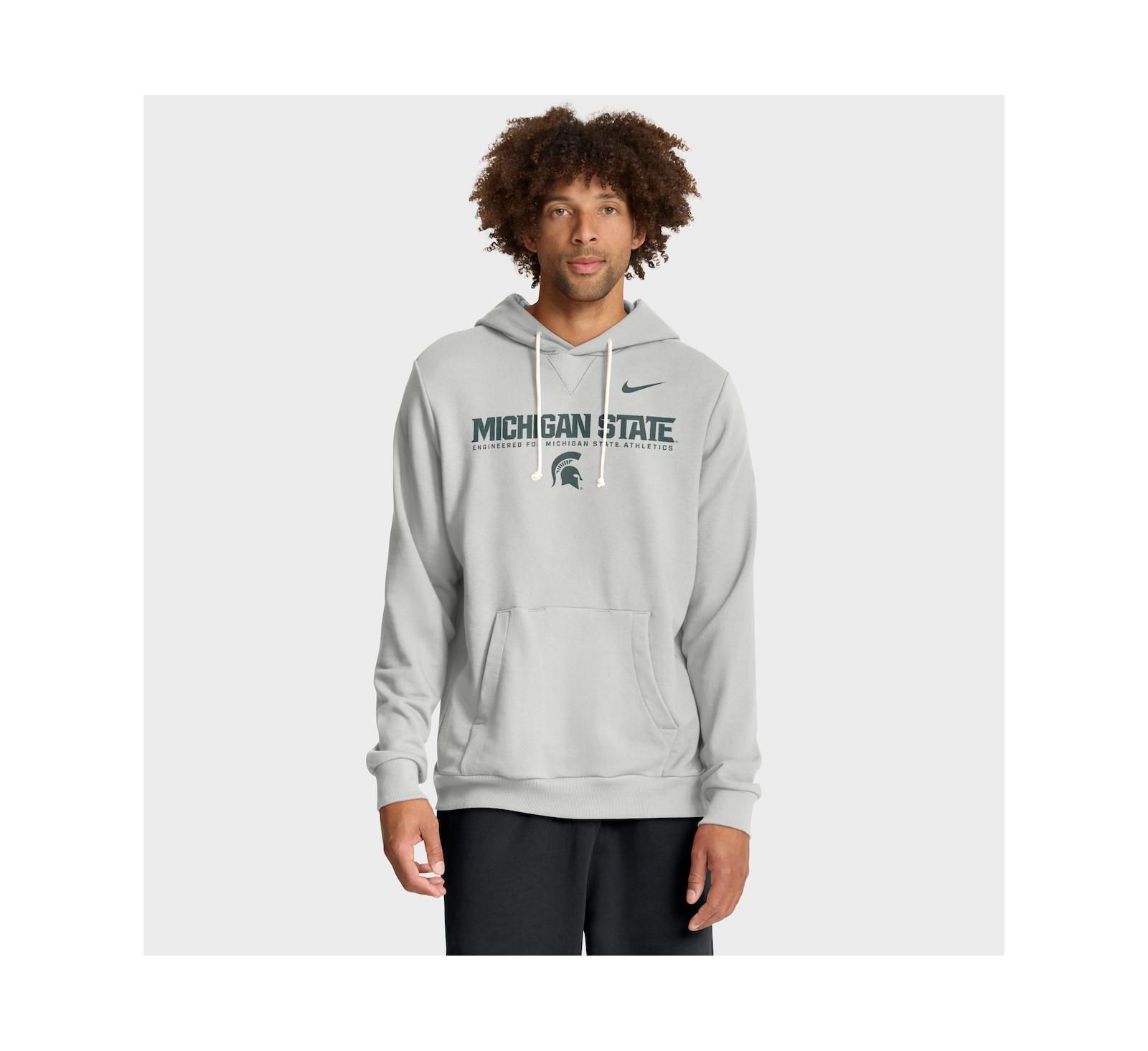 Nike Мужское худи Michigan State Spartans 2025 Sideline Standard Issue Dri-FIT, серое