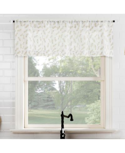 Кухонная занавеска No. 918 Hollis Floral Leaf Sheer Rod Pocket