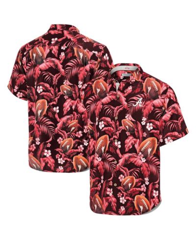 Мужская рубашка Tommy Bahama Men's Crimson Alabama Crimson Tide Veracruz Cay First Down Blooms Button-Up