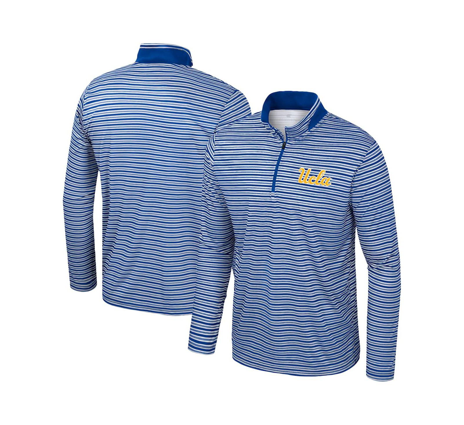 Colosseum Men's Blue UCLA Bruins Striped Quarter-Zip Sweatshirt