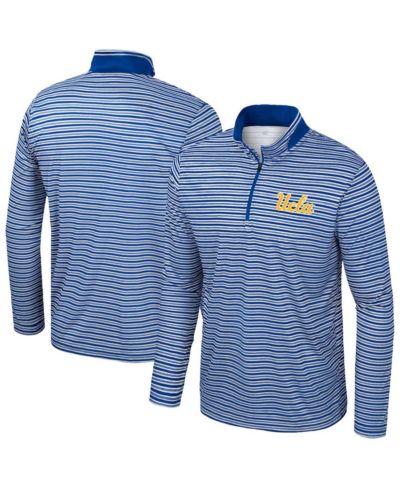 Colosseum Men's Blue UCLA Bruins Striped Quarter-Zip Sweatshirt