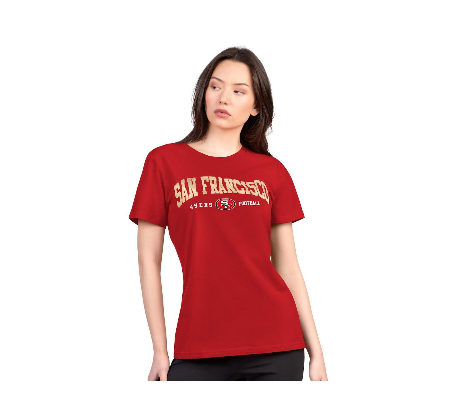 G-III 4Her by Carl Banks Women's Scarlet San Francisco 49ers Super-Slim Lightweight Winning Crew T-Shirt