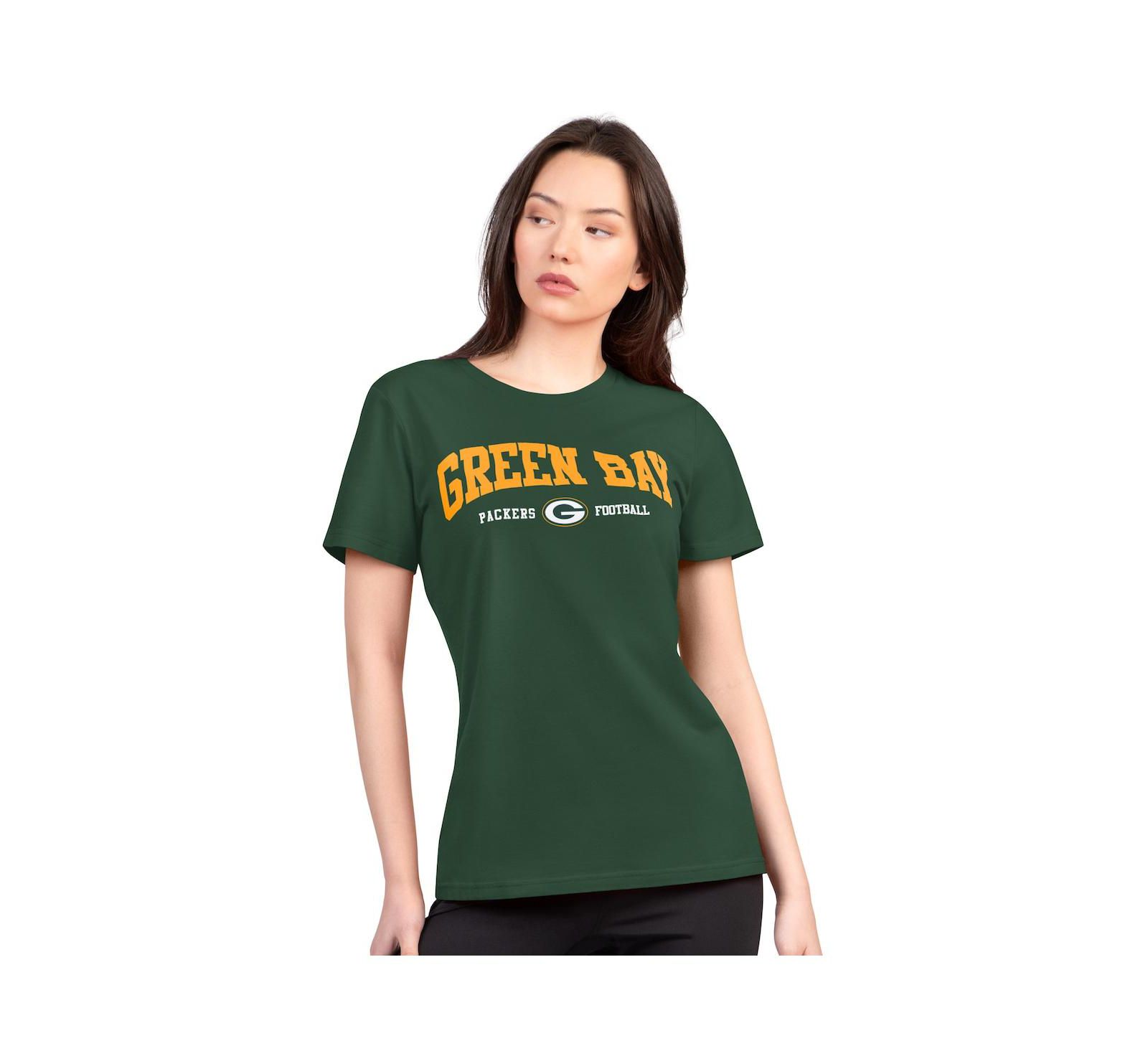 Женская футболка G-III 4Her by Carl Banks Green Bay Packers Super-Slim Lightweight Winning Crew