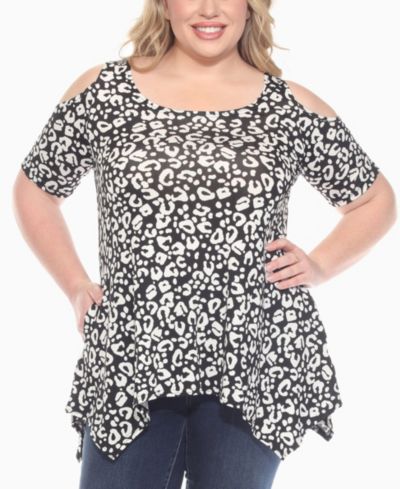 Женский трикотажный топ White Mark Plus Size с открытыми плечами