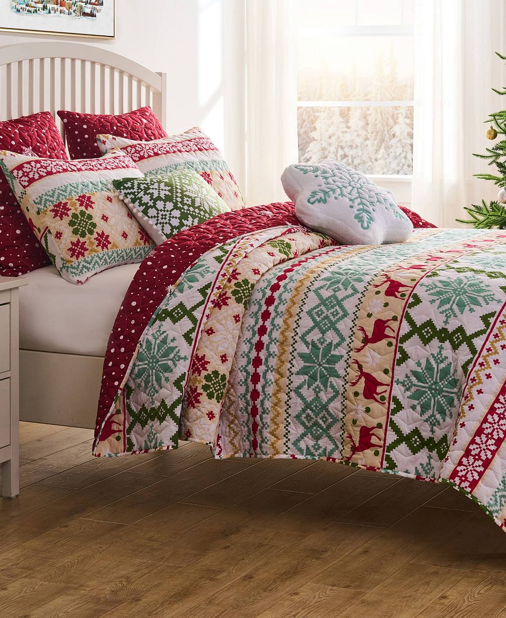 Комплект из 3 одеял Greenland Home Fashions Fair Isle Snow, Full/Queen