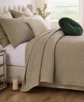 Greenland Home Fashions Velvet Crush Textured 3-Piece Quilt Set, Full/Queen