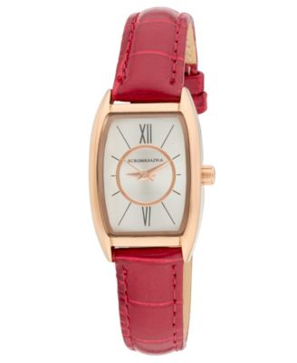BCBGMAXAZRIA Women's Modena Red Leather Strap Watch, 22mm