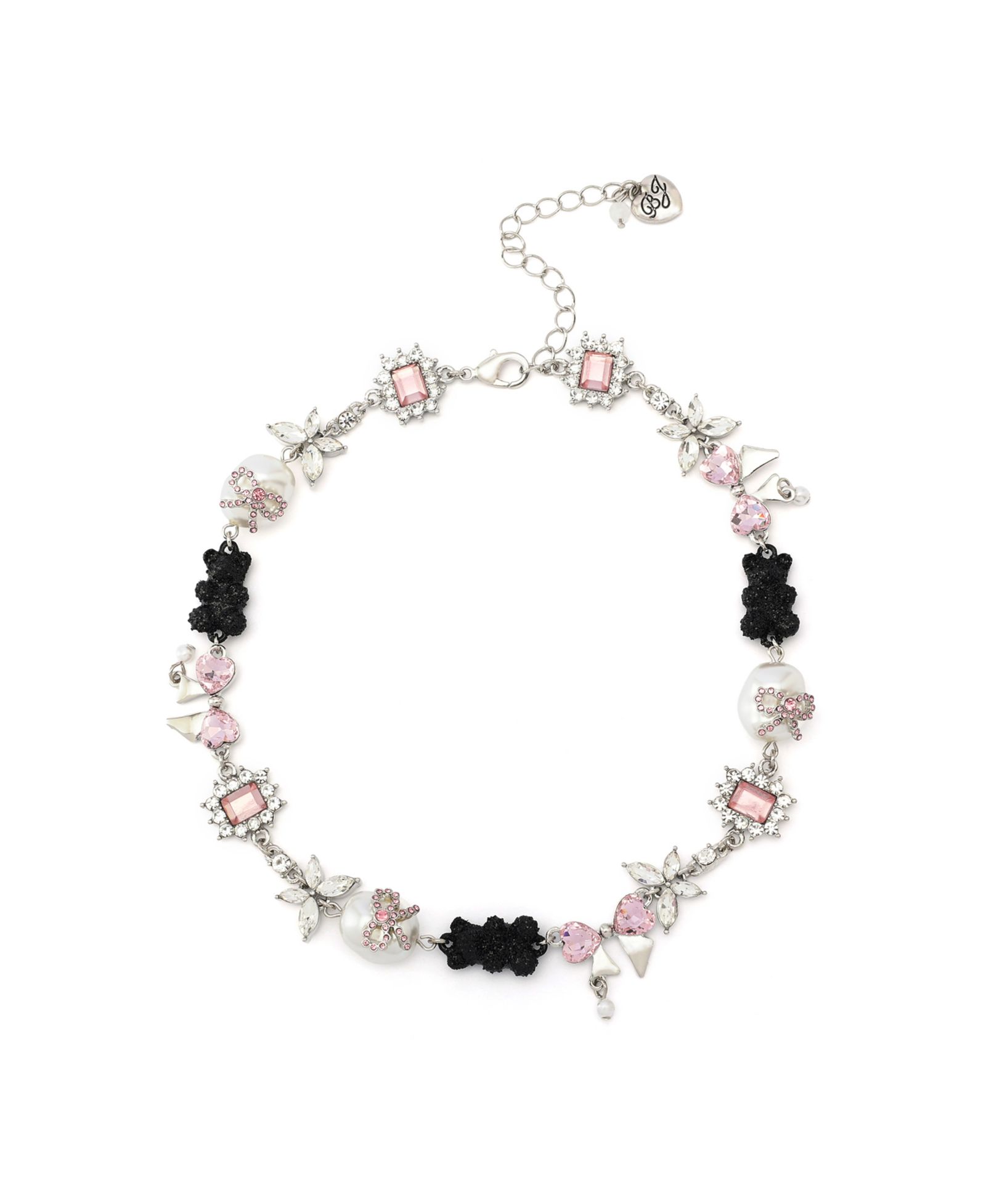 Ожерелье Betsey Johnson Faux Stone Teddy Bead Charm Collar