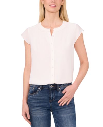 Блузка CeCe Women's Scalloped Cap Sleeve