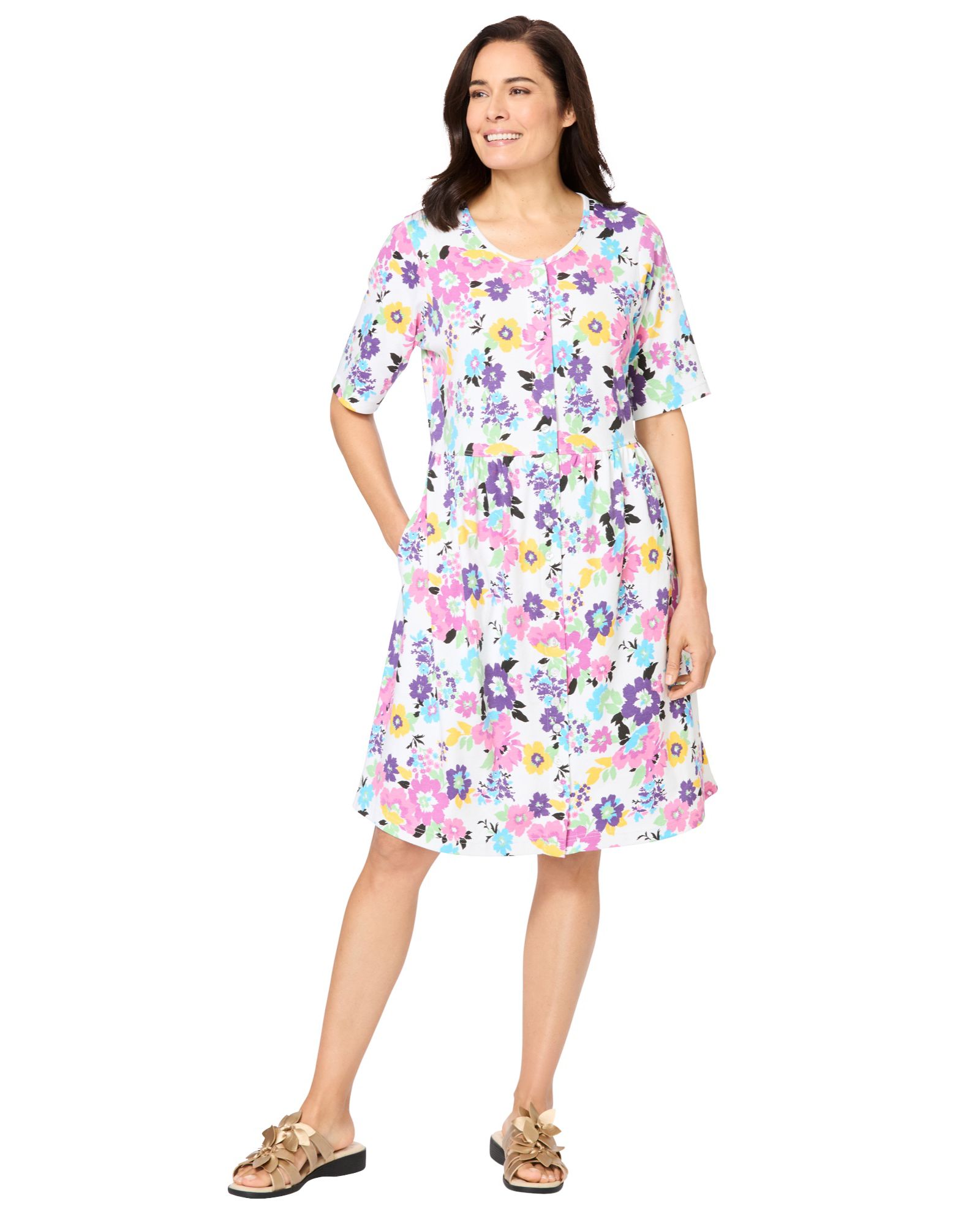 Женское платье Woman Within Plus Size Button-Front Short Essential