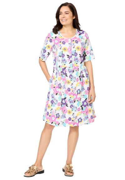 Женское платье Woman Within Plus Size Button-Front Short Essential