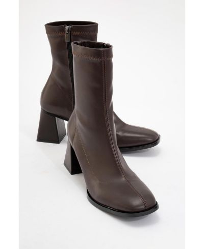 Dark brown faux leather