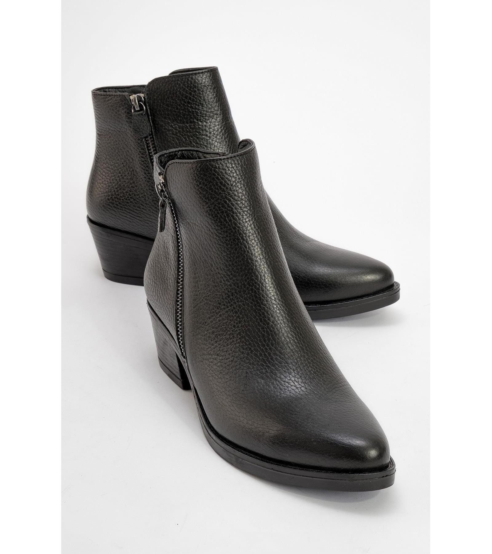 Ботильоны Forever & Always Shoes Jayer Leather Double-Zip Block Heel