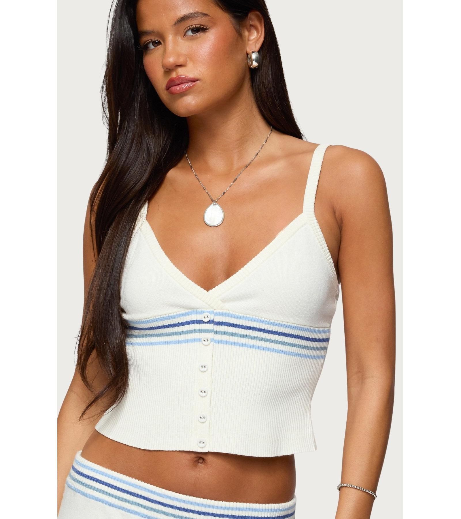 Женский топ Edikted Miya Stripey Ribbed Knit Tank