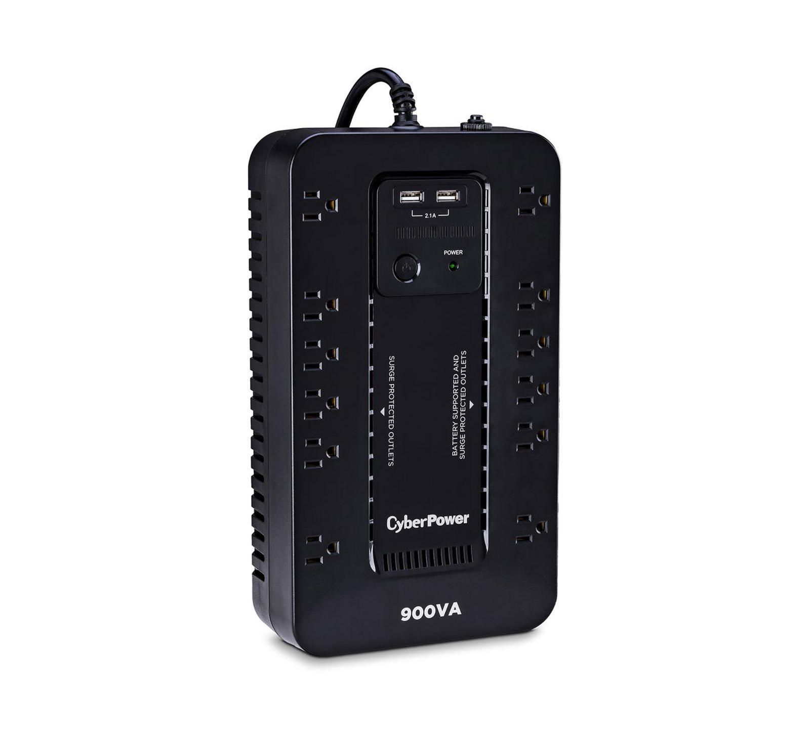 CyberPower ST900U 12-Outlet Компактный ИБП с 2x USB Type-A портами, 900 VA / 500W Power