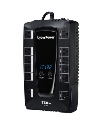 ИБП CyberPower Intelligent LCD AVRG750LCD, 12 розеток, 750VA, 450W, защита от скачков напряжения