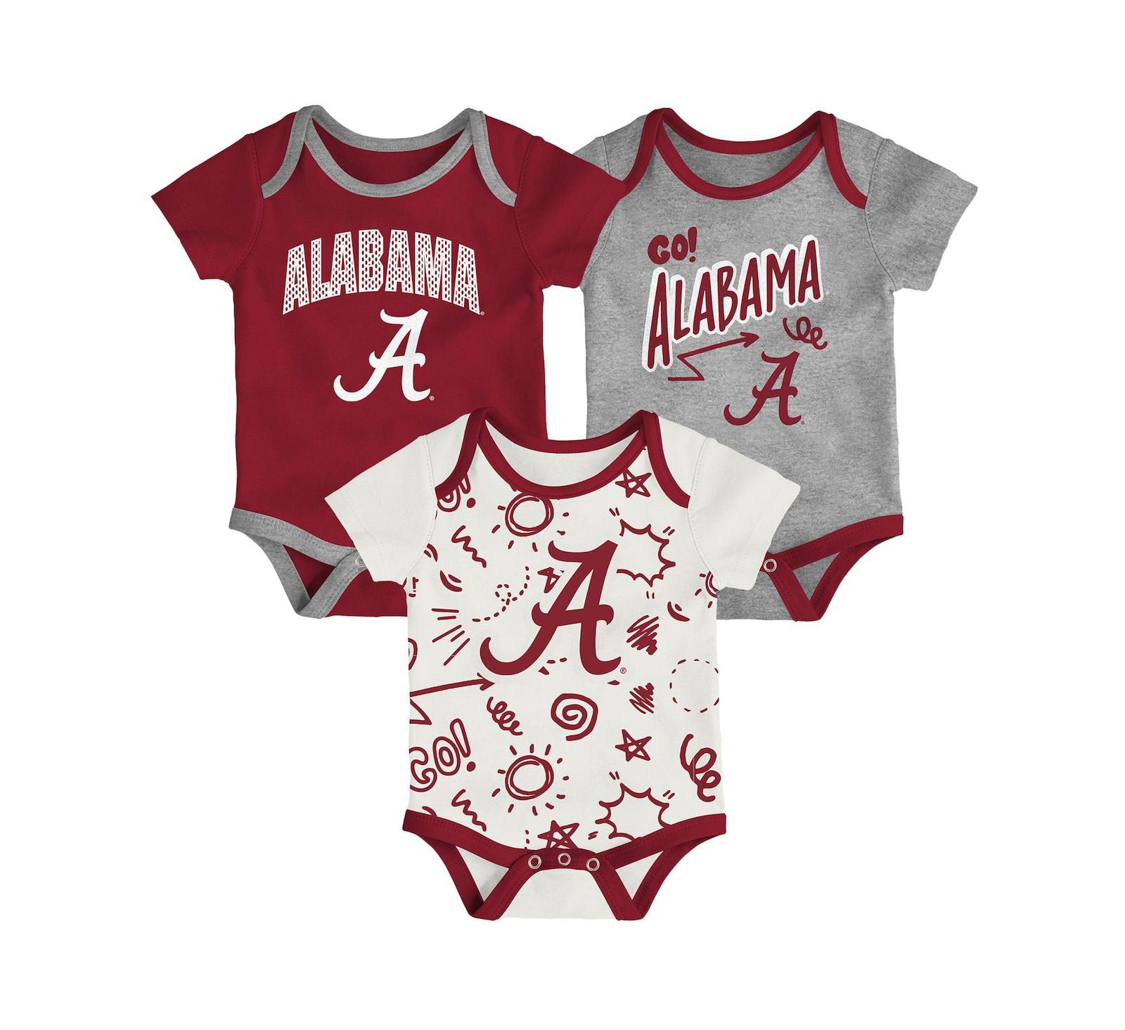 Комплект боди Outerstuff 3-Pack Alabama Crimson Tide All Day Play для детей