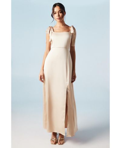 Женское атласное миди-платье Oasis Tie Shoulder Bridesmaid