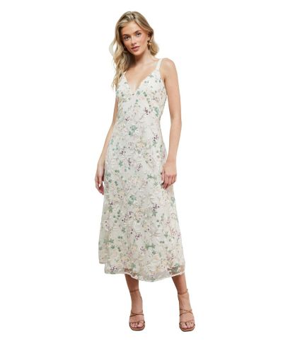 Oasis Women's Hand Embellished V-Neck Midi Dress