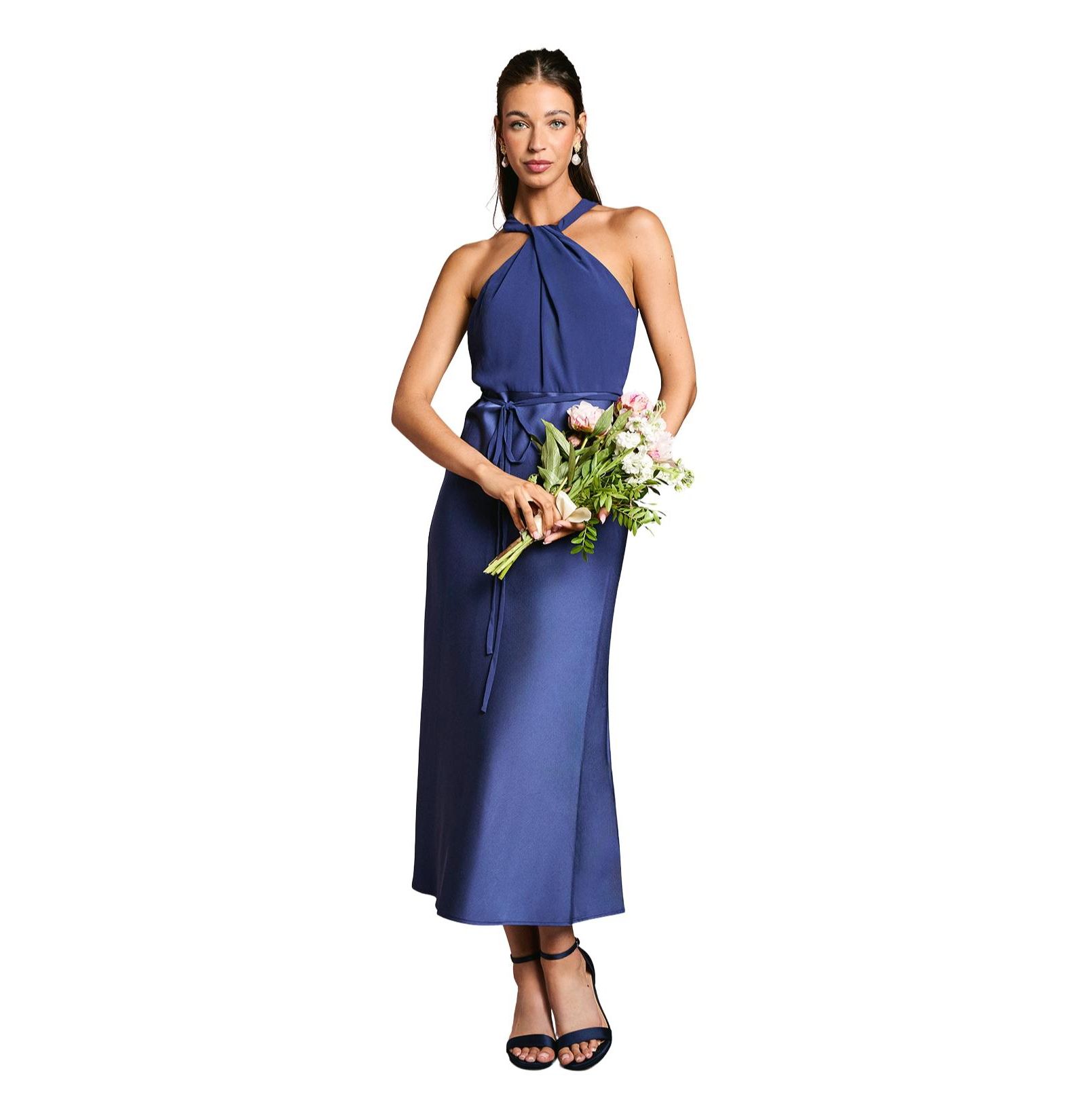 Oasis Women's Satin Halter Neck Bridesmaid Dress