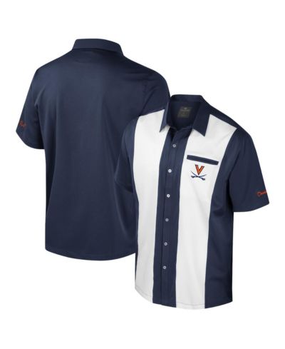 Мужская рубашка Colosseum Men's Navy Virginia Cavaliers Strike Bowling Button-Up