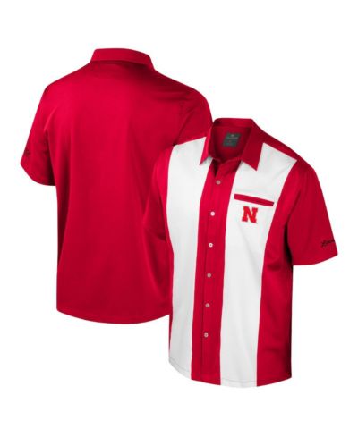 Рубашка Colosseum Men's Scarlet Nebraska Huskers Strike Bowling