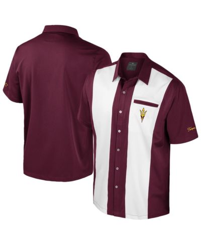 Мужская рубашка Colosseum Maroon Arizona State Sun Devils Strike Bowling Button-Up