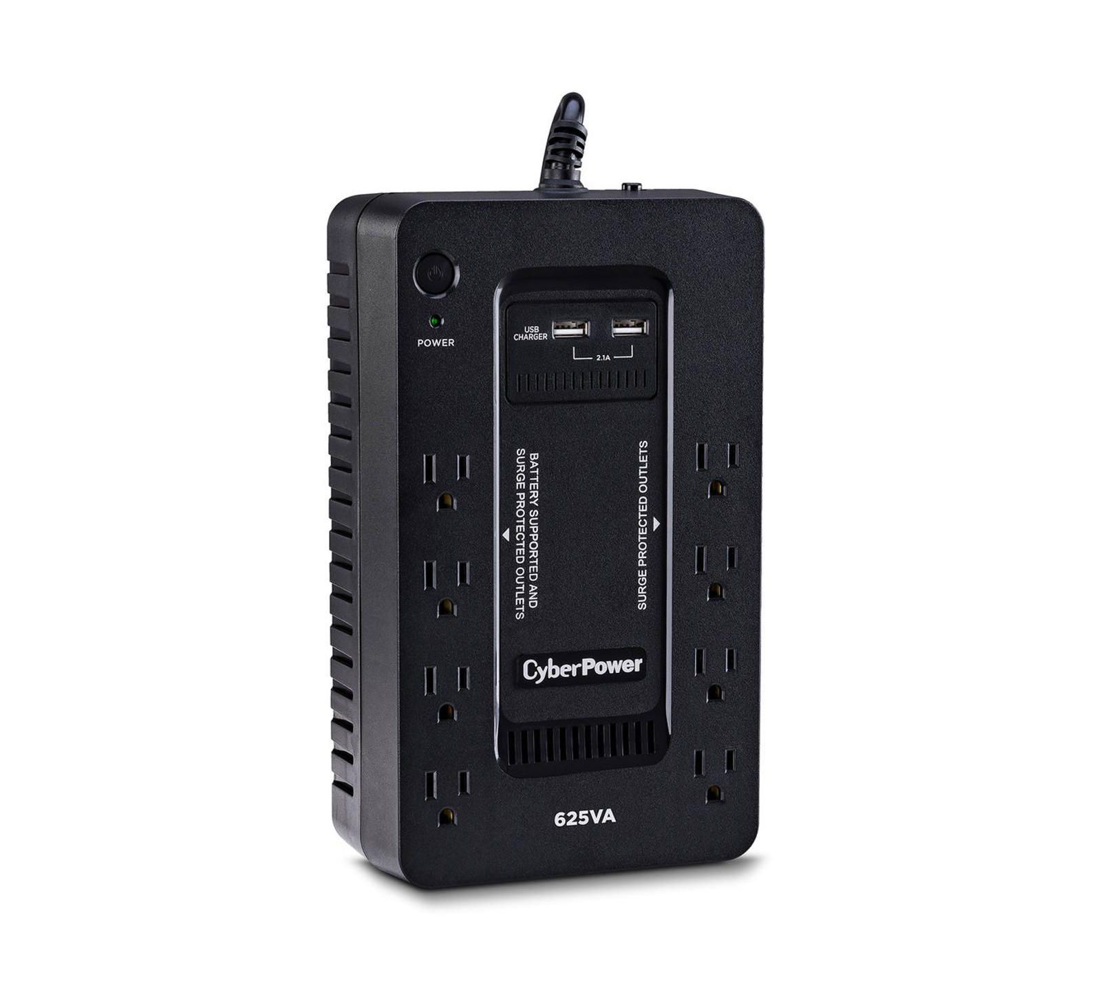 CyberPower ST625U ИБП Compact Standby на 8 розеток, 2x USB Type-A, 625 VA / 360W Power
