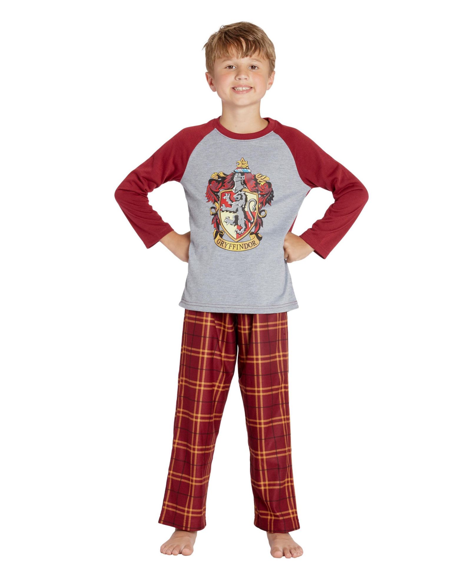 Детский комплект пижам Harry Potter Plaid Hogwarts Houses Crest Raglan 2Piece