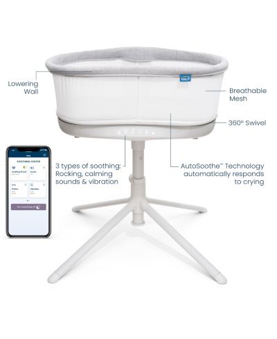 HALO Baby BassiNest Connected Swivel Sleeper 3.0 — умная колыбель с AutoSoothe
